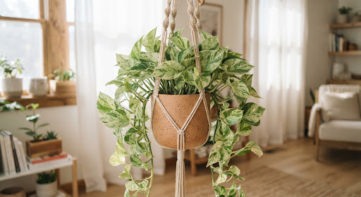 Potos Marble Queen en maceta colgante
